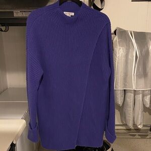 Athleta wool/cashmere Purple wrap front knit sweater size M